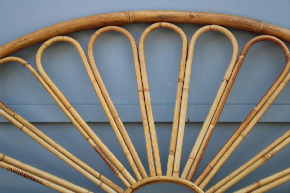Mid-Century Modern Curved Bed Coronas Italian Design Solid Bamboo Mid-Century, 1950s For Sale
