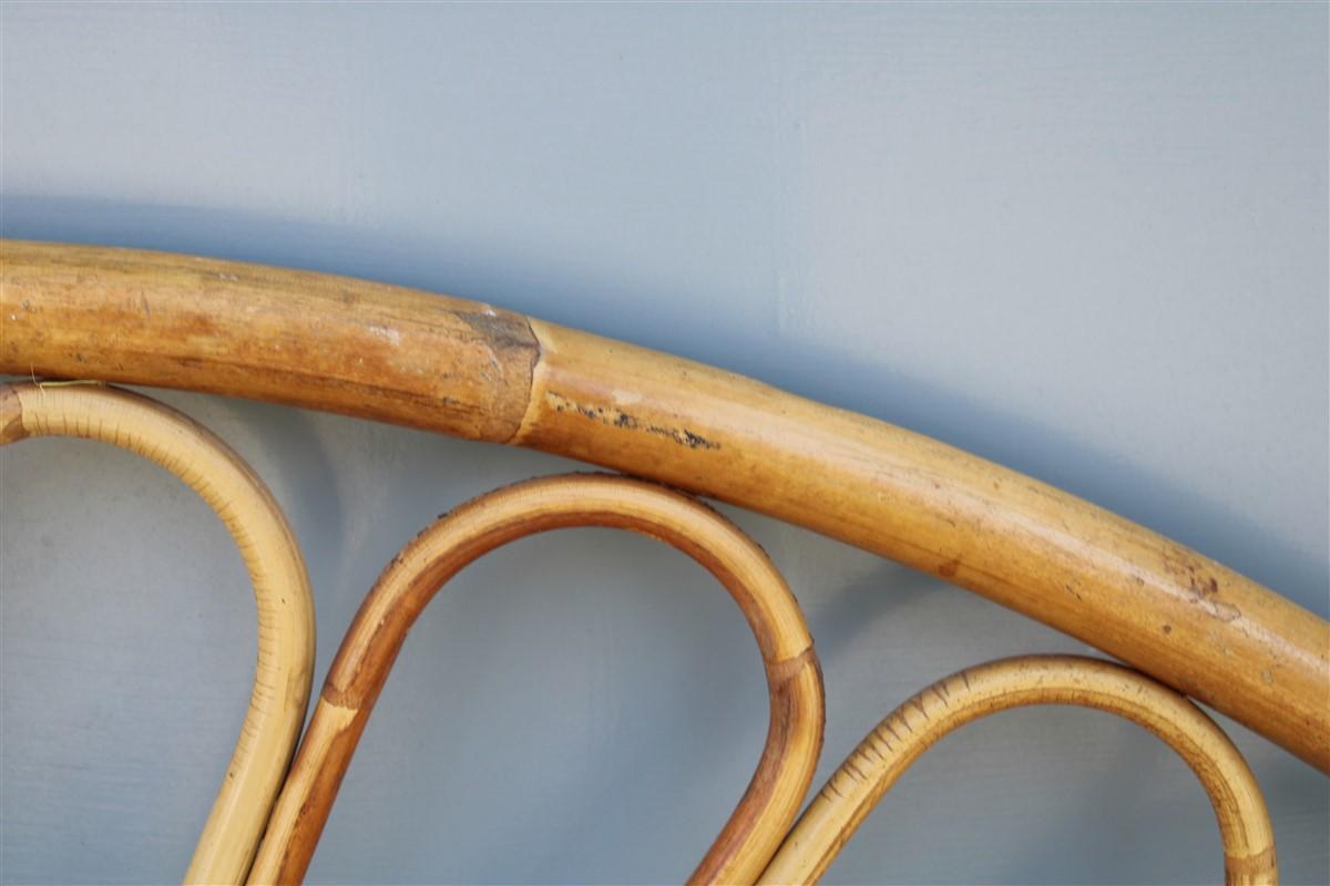Curved Bed Coronas Italian Design Solid Bamboo Mid-Century, 1950s For Sale 2