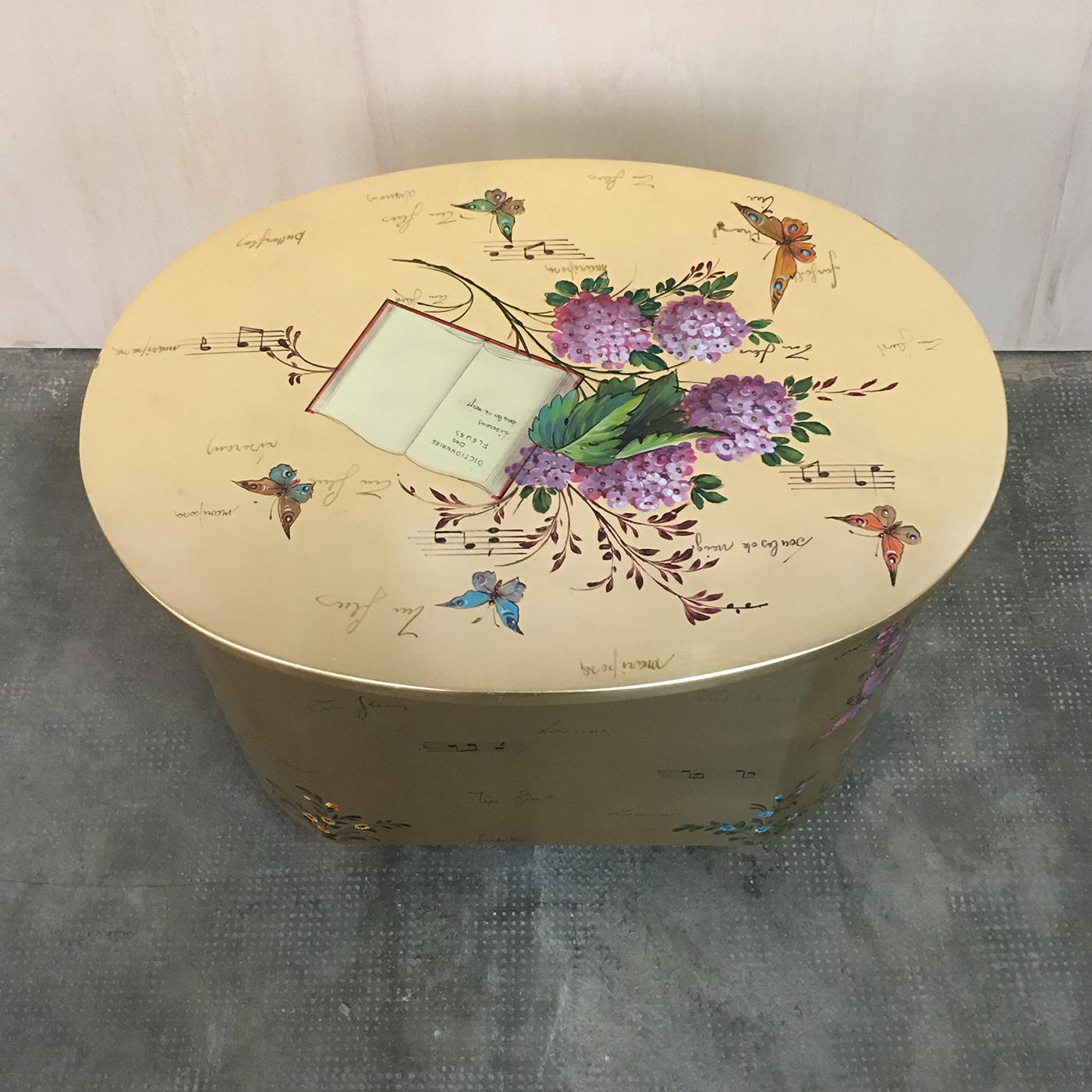 Modern Curved Bedside Hand Painted Table