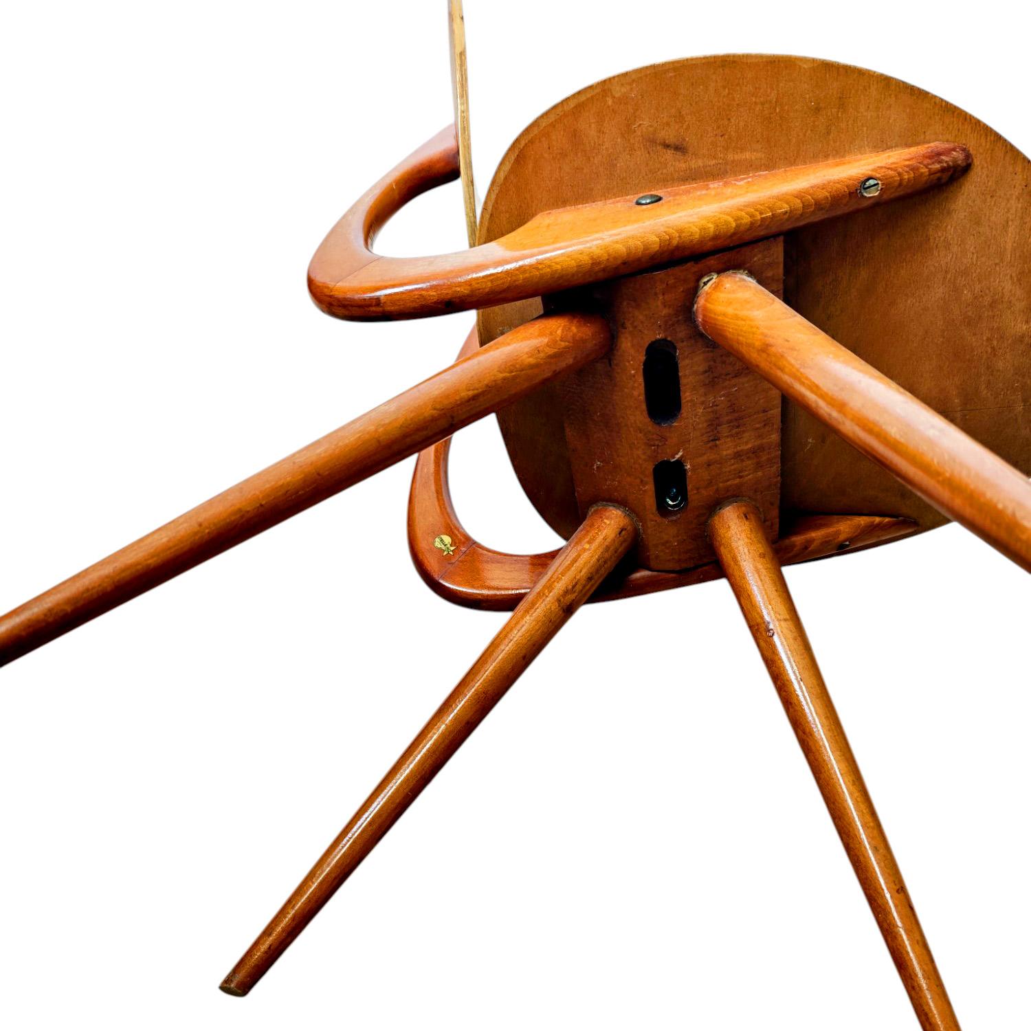 Curved beech chair by Stella – France 1950 For Sale 1