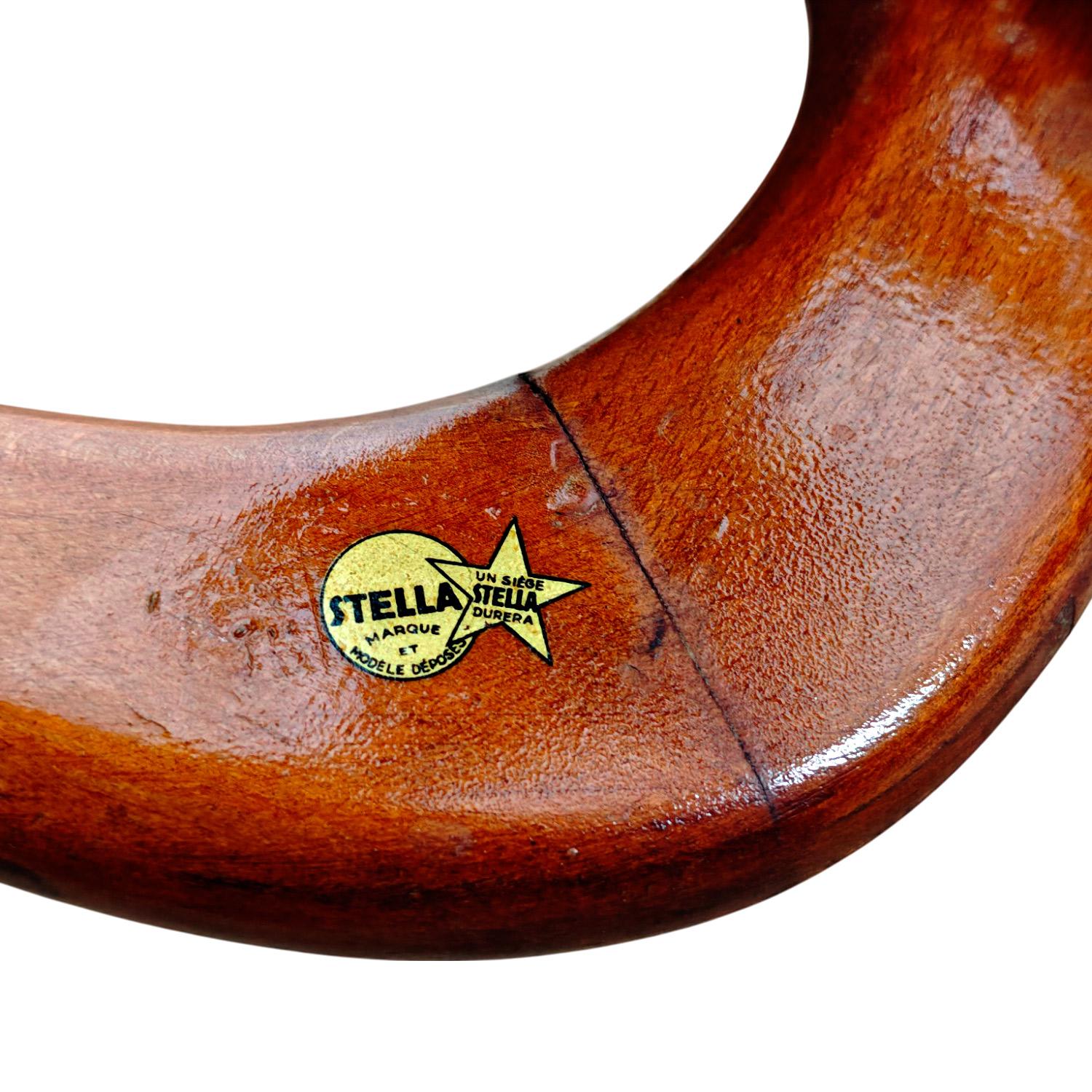 Curved beech chair by Stella – France 1950 For Sale 2
