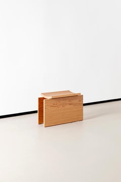 Banco curvo, pequeño, de RAIN, Banco contemporáneo, Madera de roble laminada