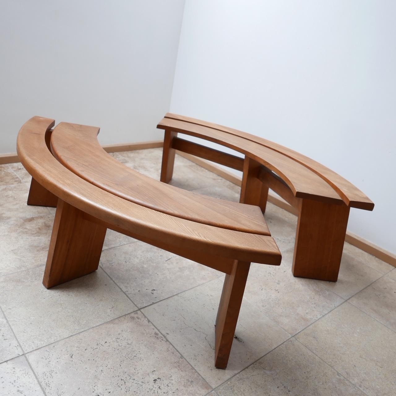 French Curved Benches by Pierre Chapo