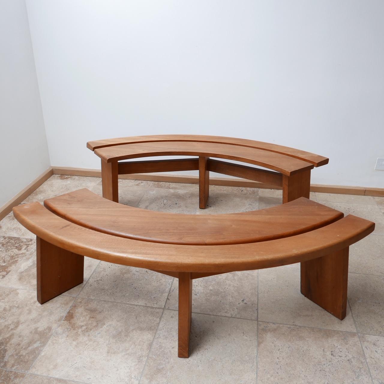 20th Century Curved Benches by Pierre Chapo