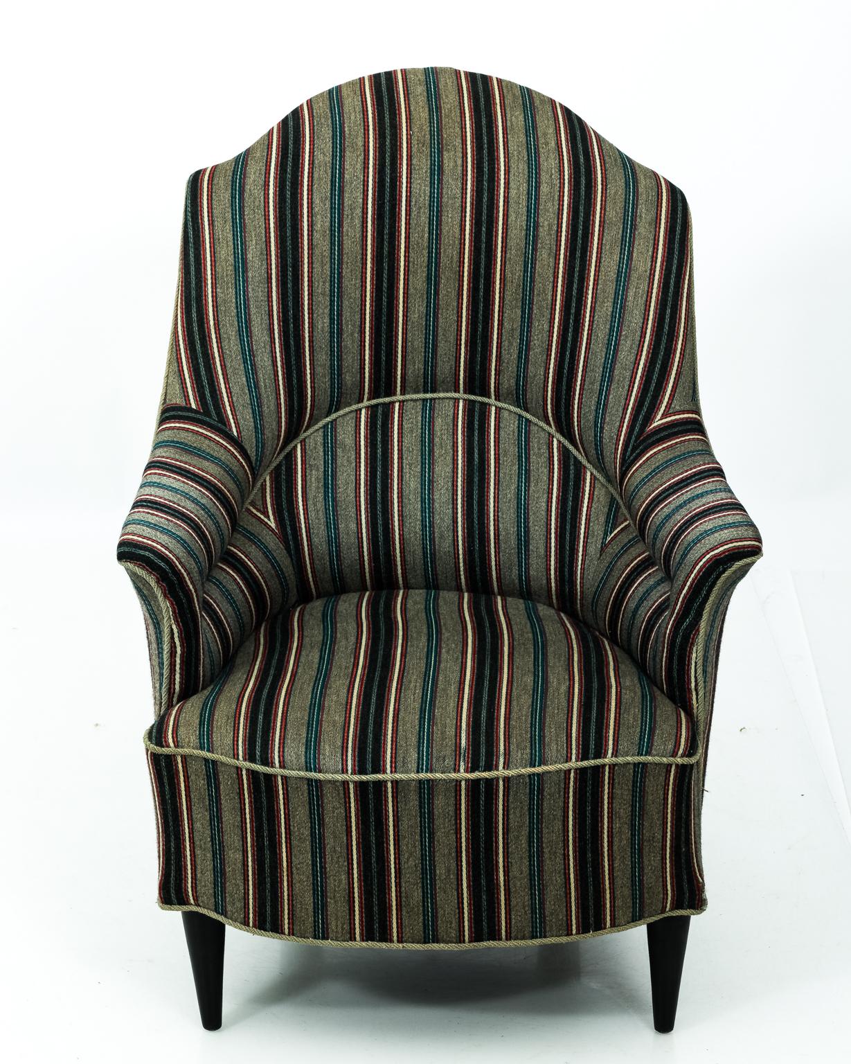 Curved Black Slipper Chair, circa 1970 (Moderne der Mitte des Jahrhunderts)