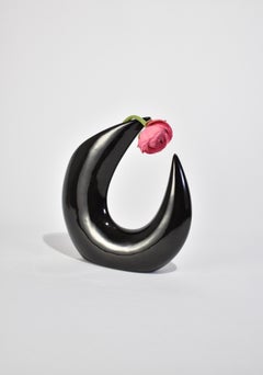 Curved Black Vase