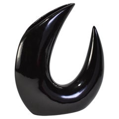 Curved Black Vase