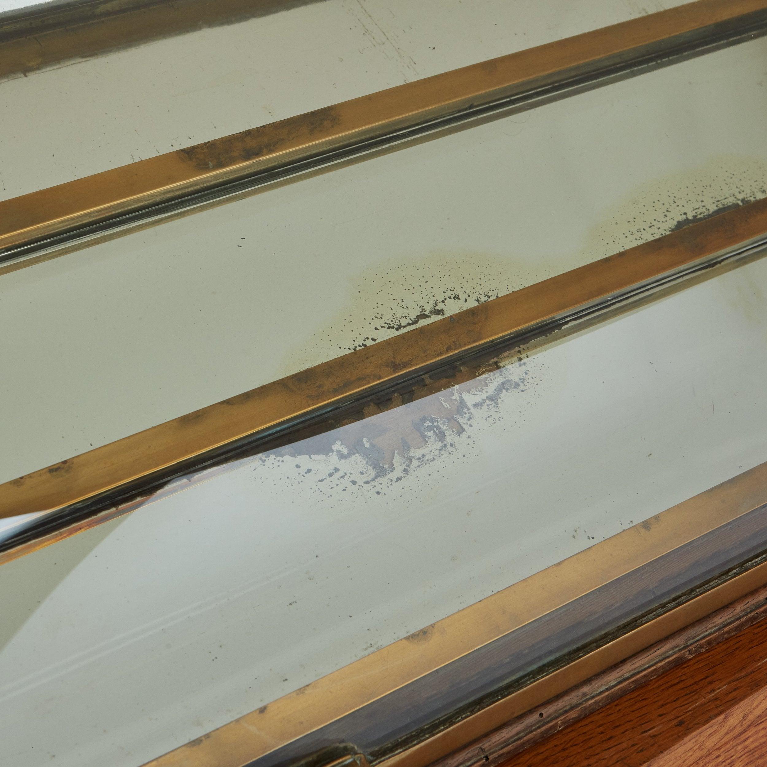 Curved Brass + Glass Countertop Showcase Display, France 1920s 5