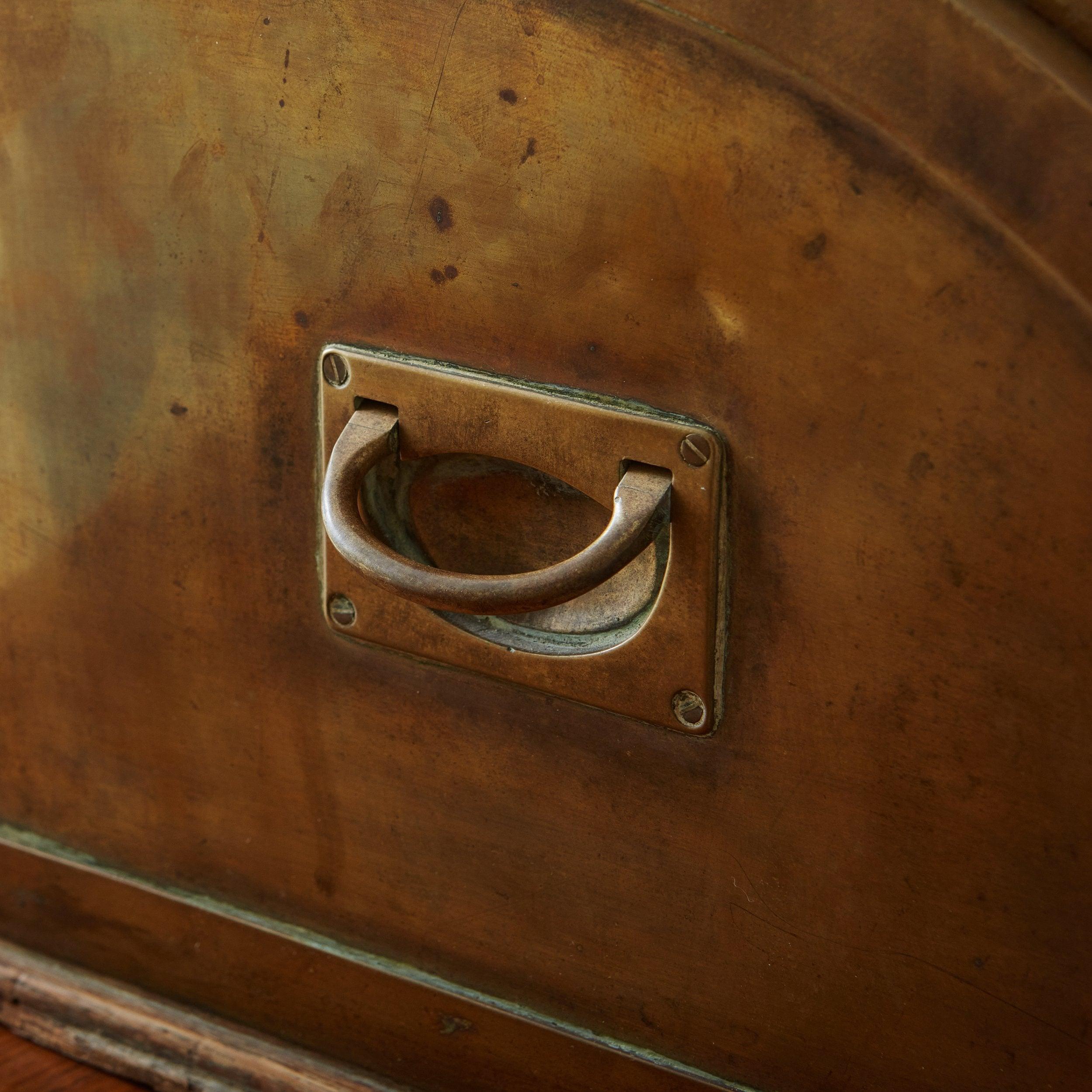 Curved Brass + Glass Countertop Showcase Display, France 1920s 2
