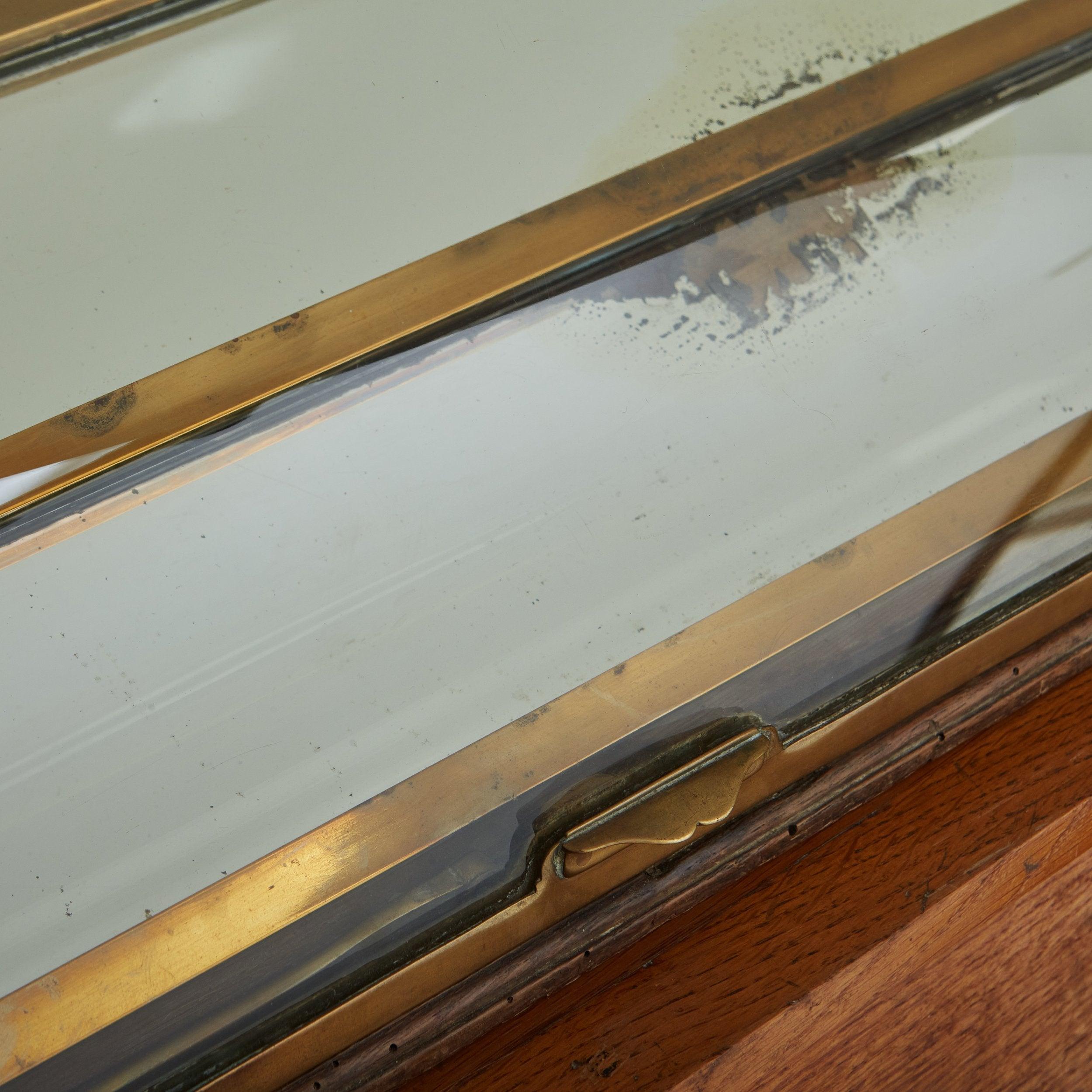 Curved Brass + Glass Countertop Showcase Display, France 1920s 3