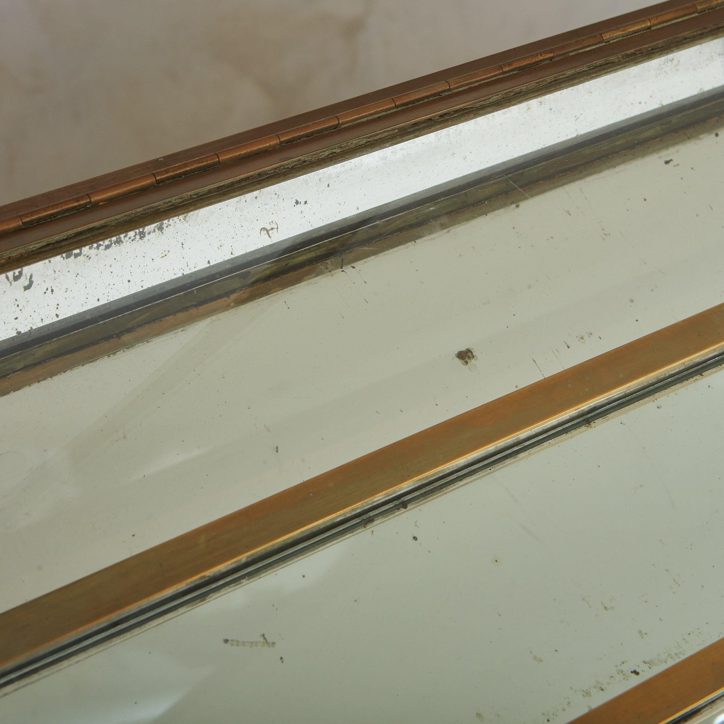 Curved Brass + Glass Countertop Showcase Display, France 1920s 4