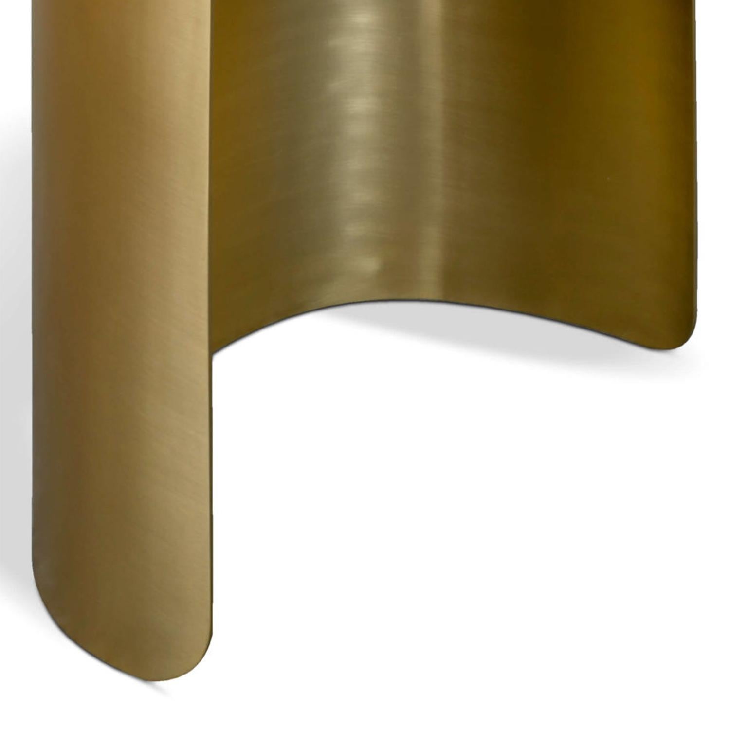 Contemporary Curved Brass Side Table For Sale