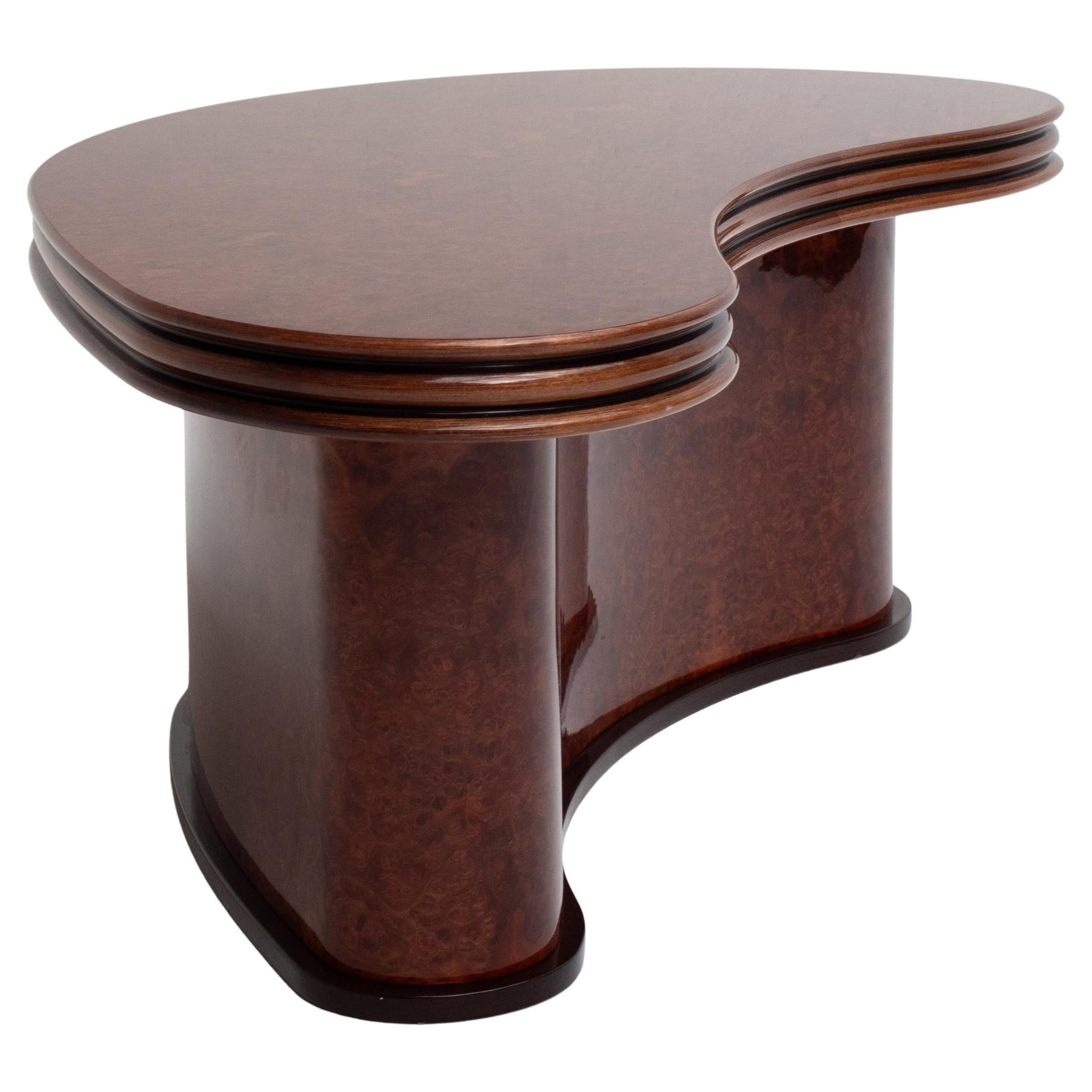 Curved Burl Wood Coffee Table For Sale