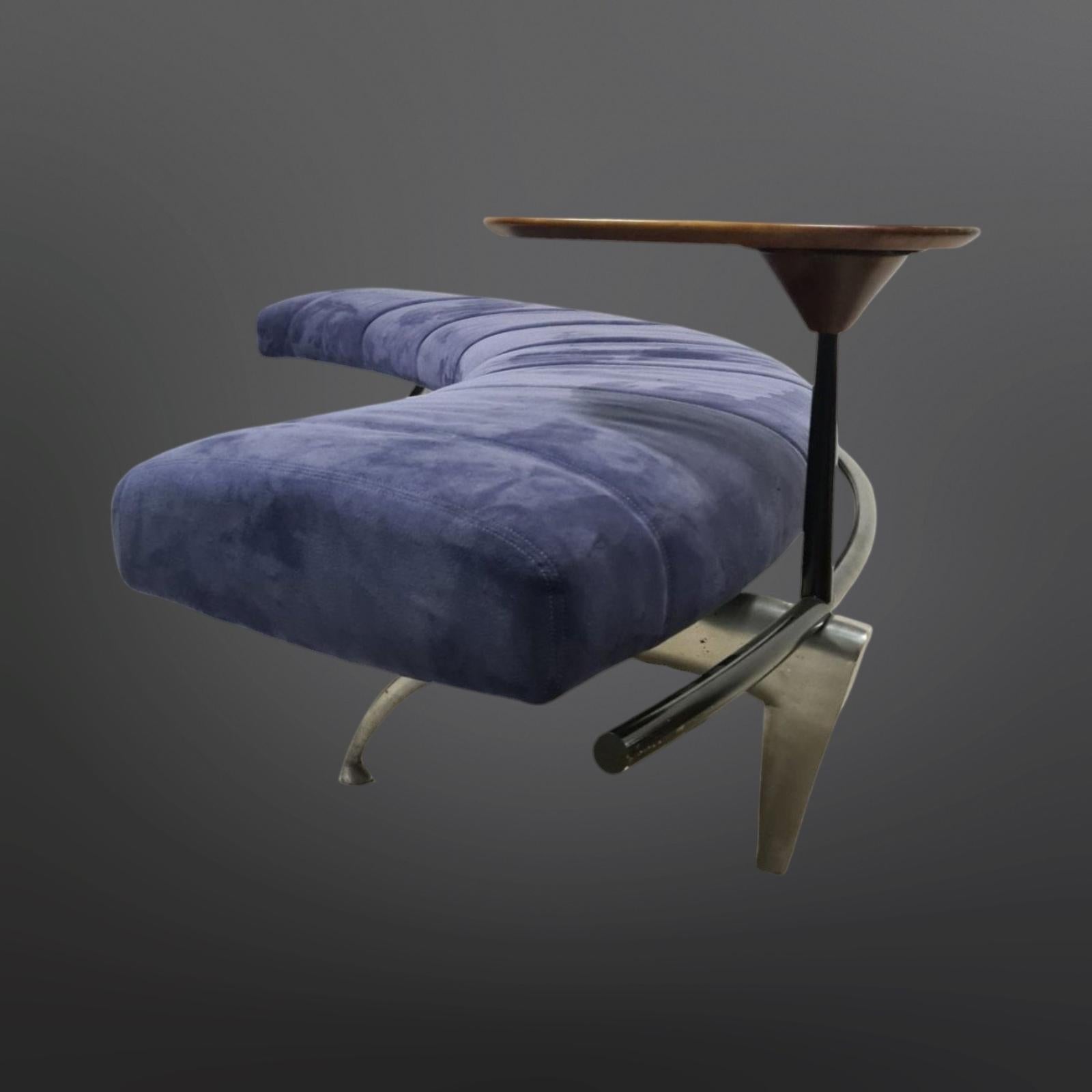 Curved canapé sofa by Rodolfo Dordoni for Moroso, Italy 1980s For Sale 2