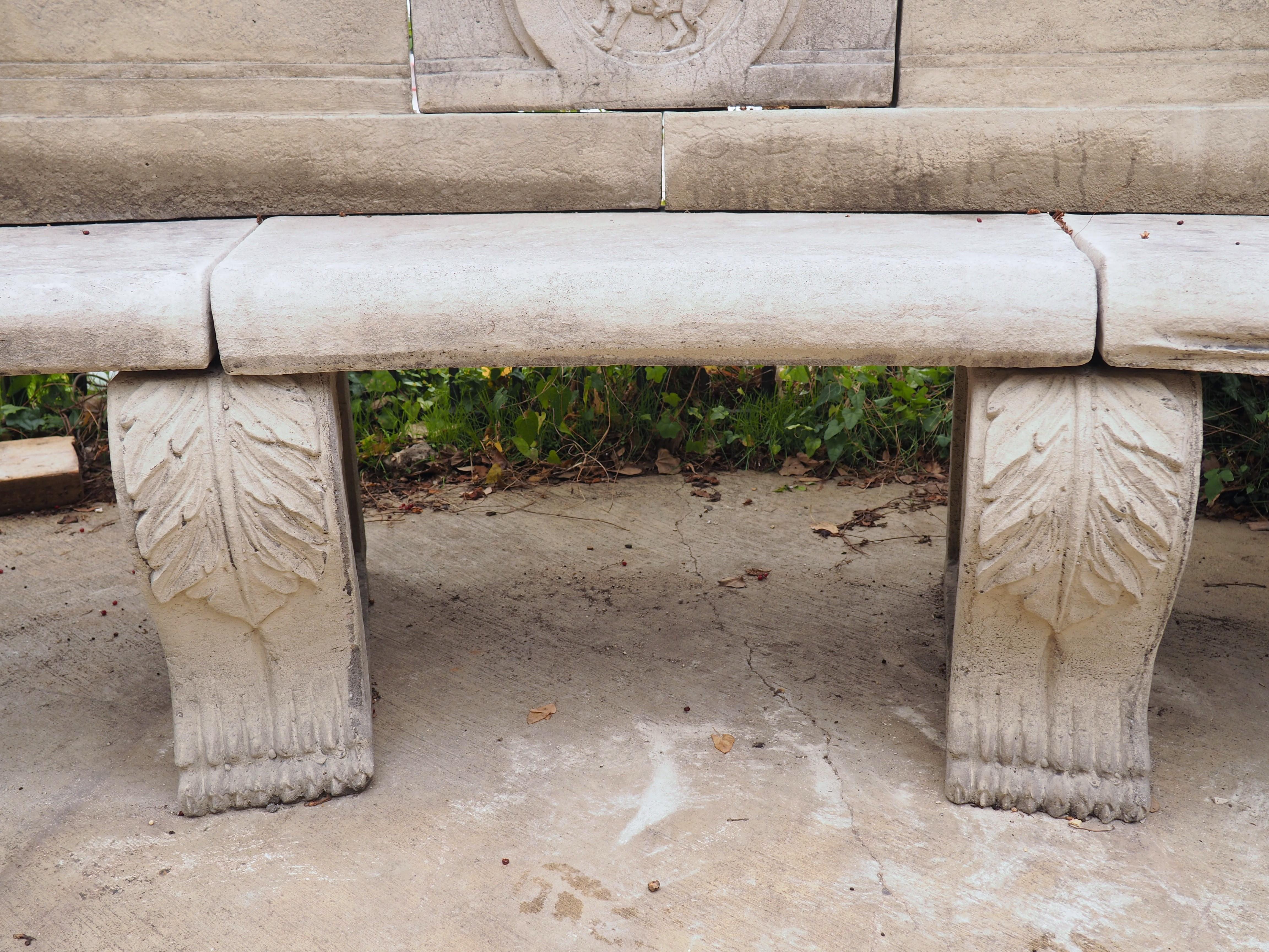 Curved Cast Stone Garden Bench from Northern France 5