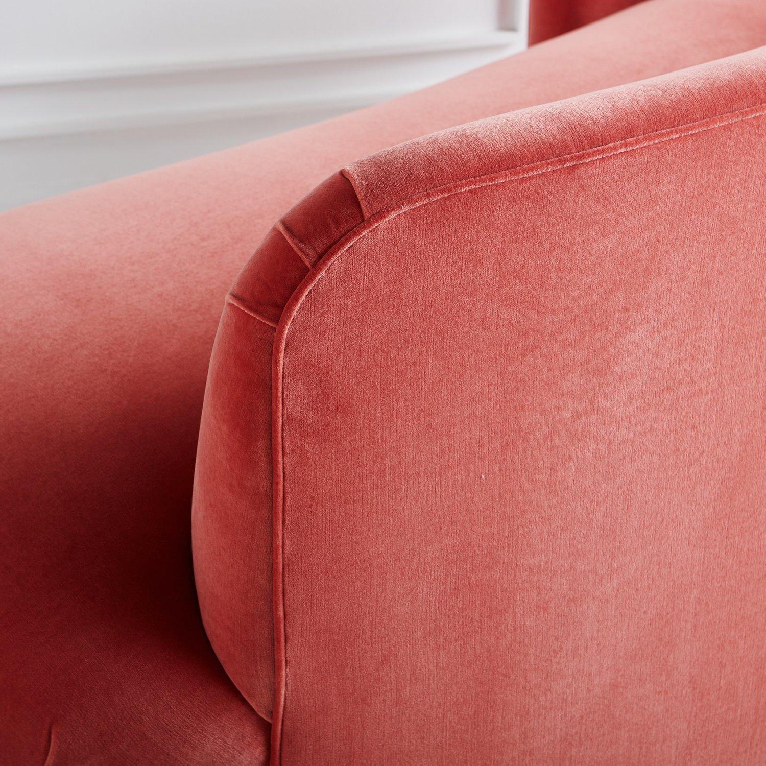 Curved Chaise Lounge in Pink Velvet, USA 20th Century 6