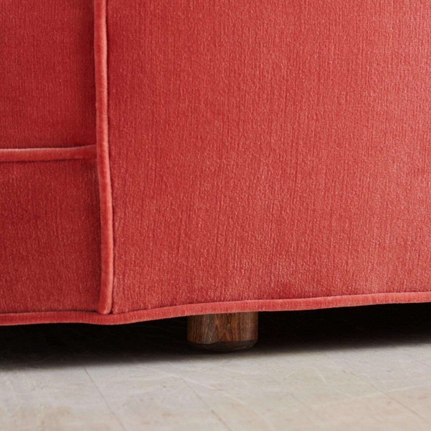 Curved Chaise Lounge in Pink Velvet, USA 20th Century 7