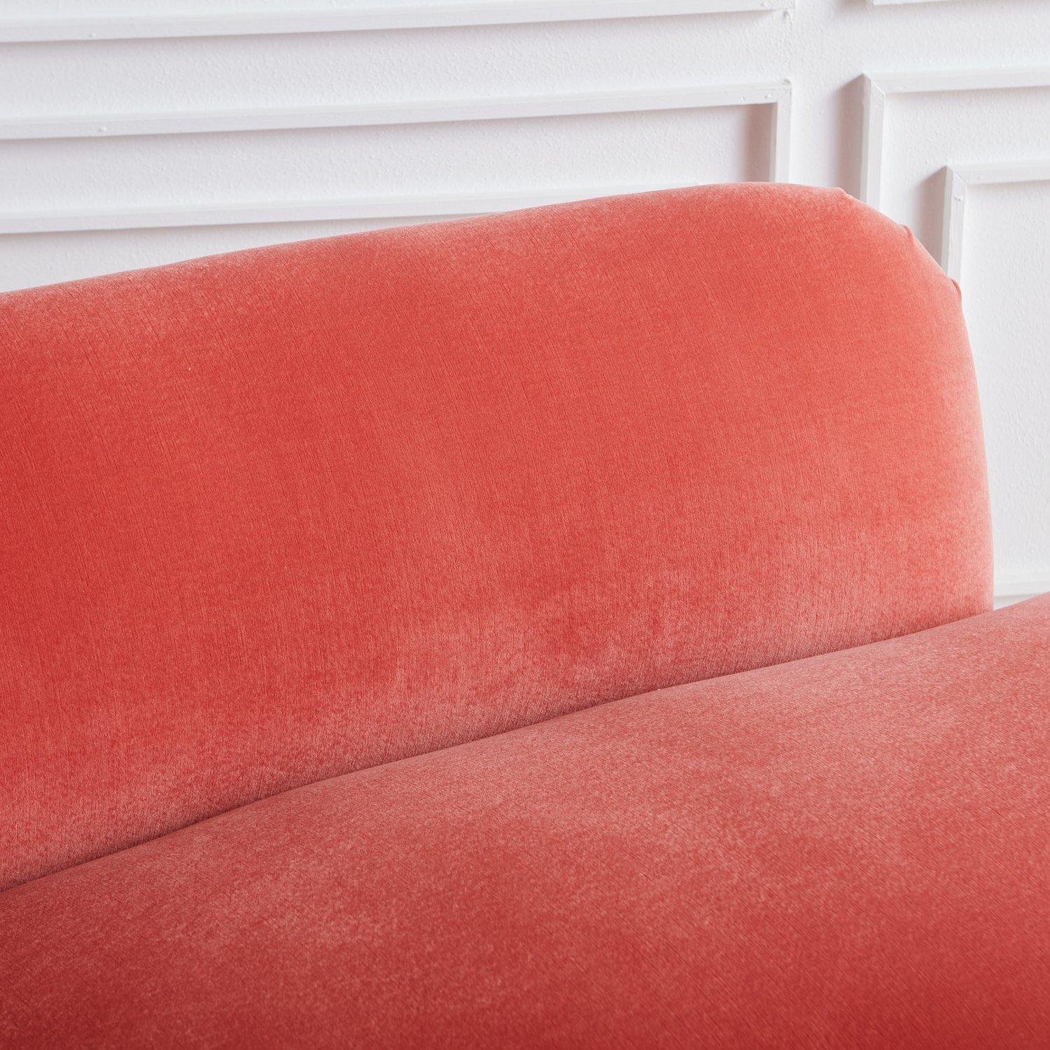 Curved Chaise Lounge in Pink Velvet, USA 20th Century 3