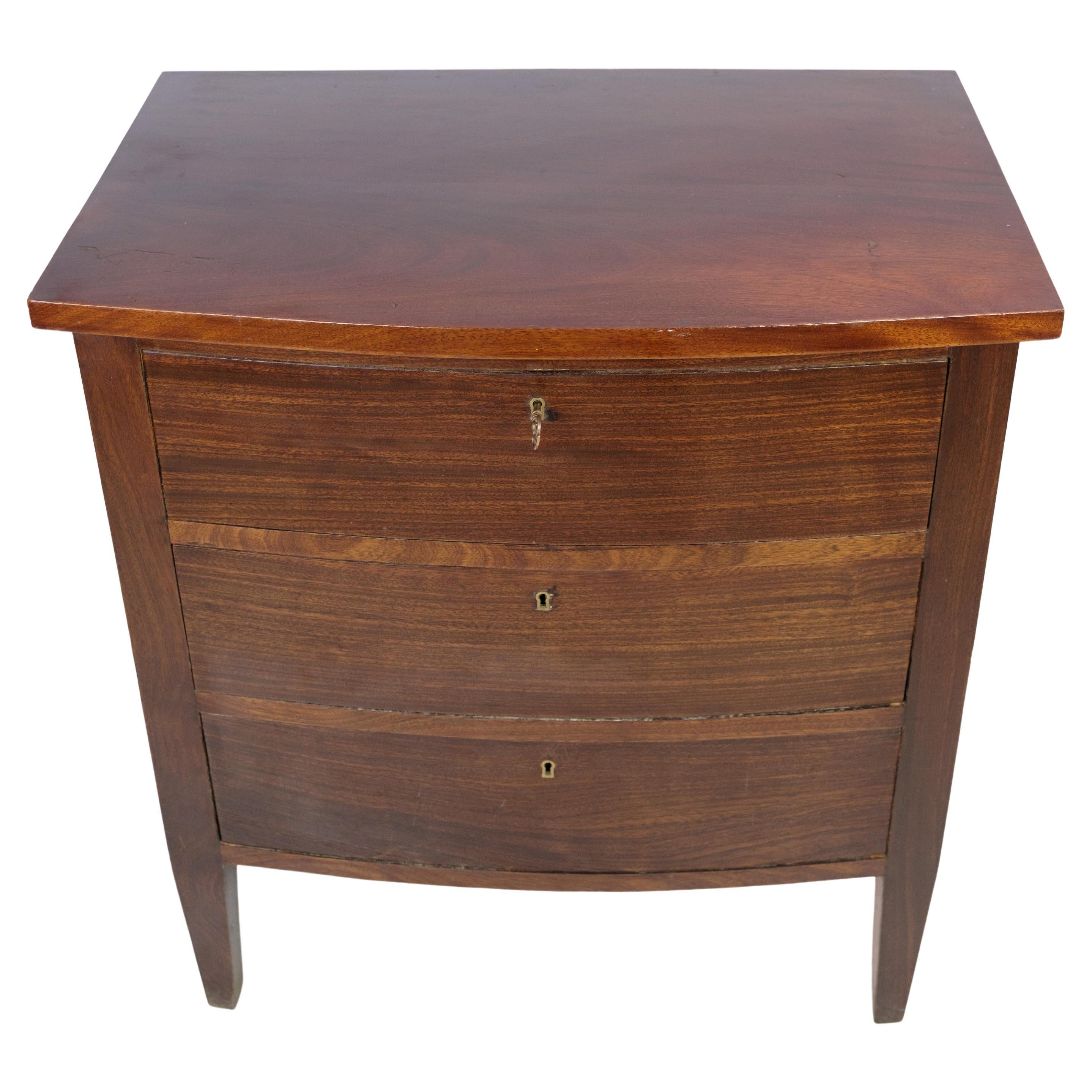 Curved Chest of Drawers, Mahogany, Three Drawers, 1890 For Sale