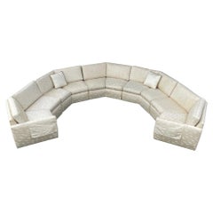 Curved Circular Sectional Sofa in the Manner of Milo Baughman