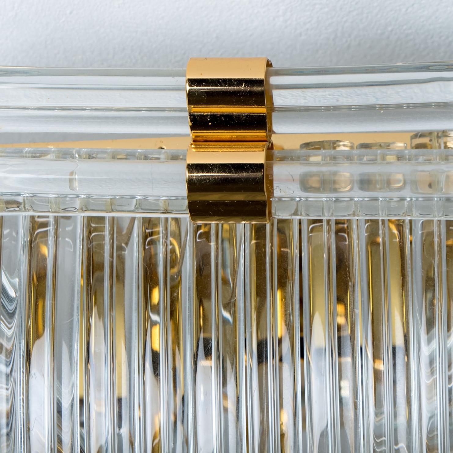 Monture encastrée en verre doré transparent incurvé, Venini en vente 4