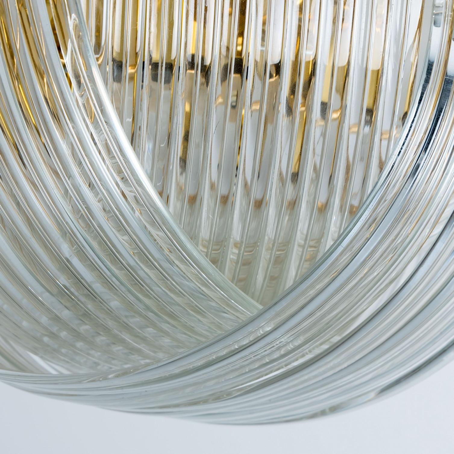 Monture encastrée en verre doré transparent incurvé, Venini en vente 6