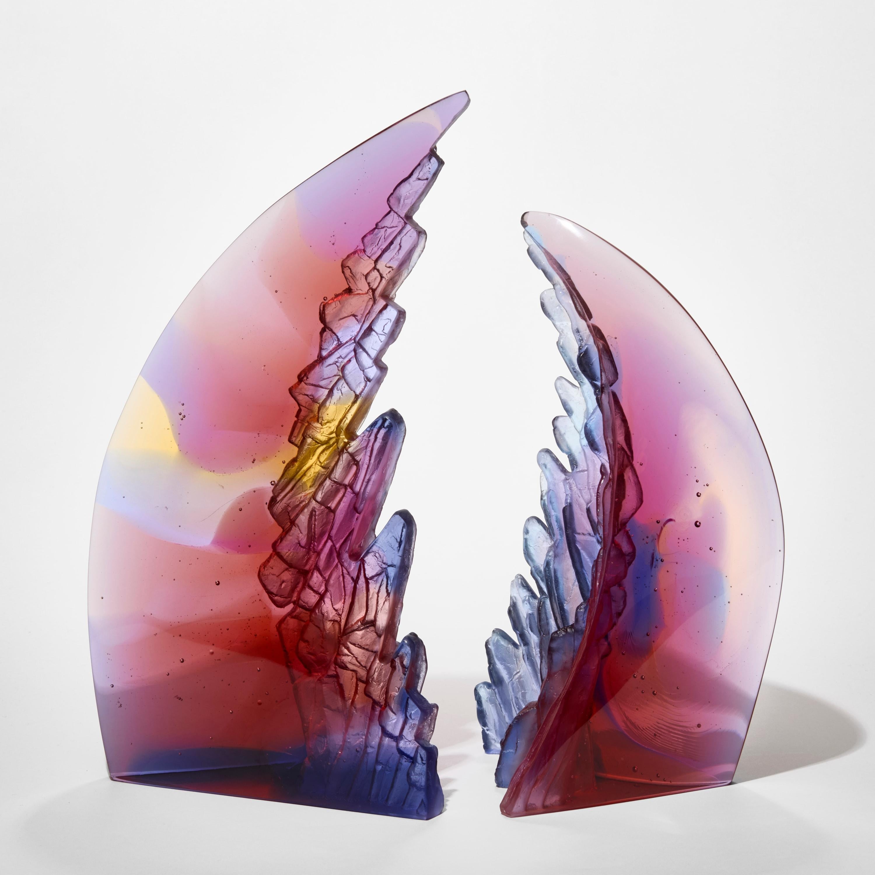 Curved Cliff I, a pink & purple textured cast glass sculpture by Crispian Heath In condizioni Nuovo in vendita a London, GB