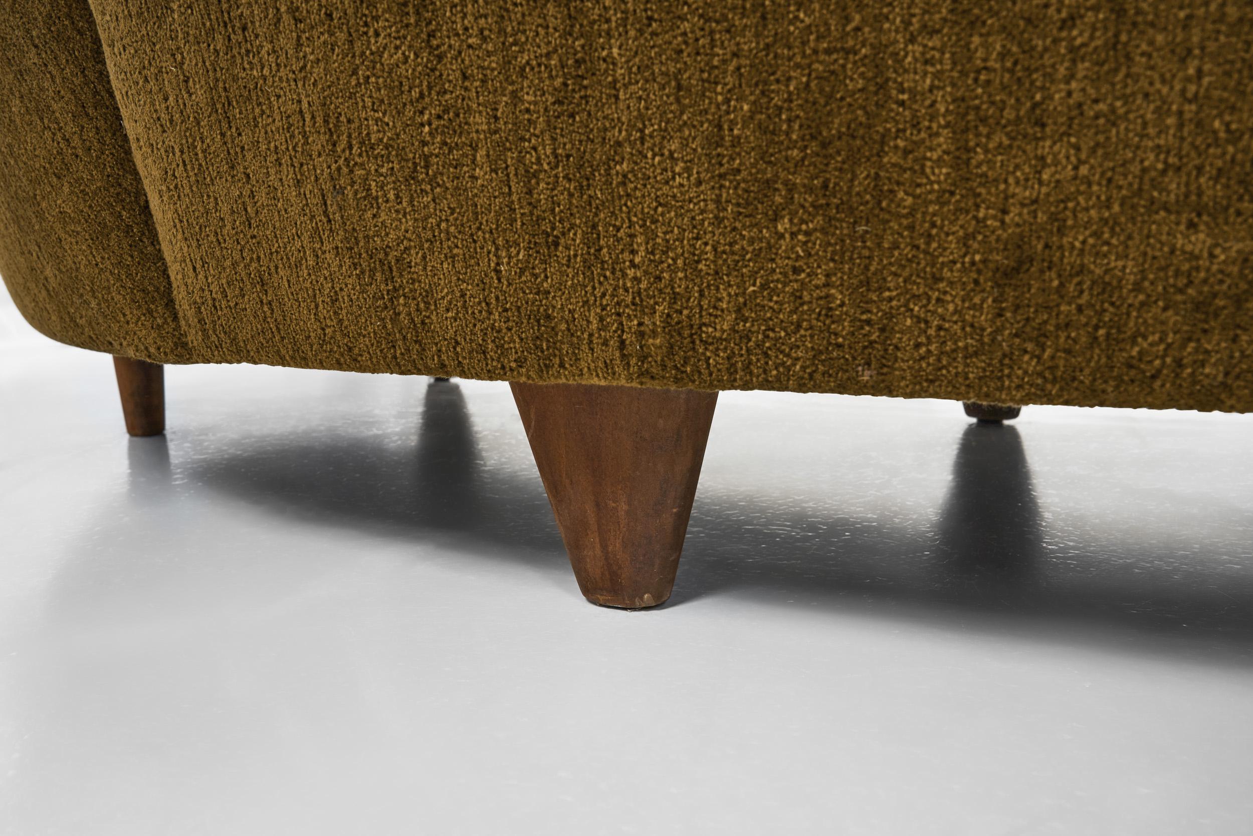 Gebogenes Wolkensofa mit erdfarbenem Bezug, Vereinigte Staaten 1980er Jahre im Angebot 10