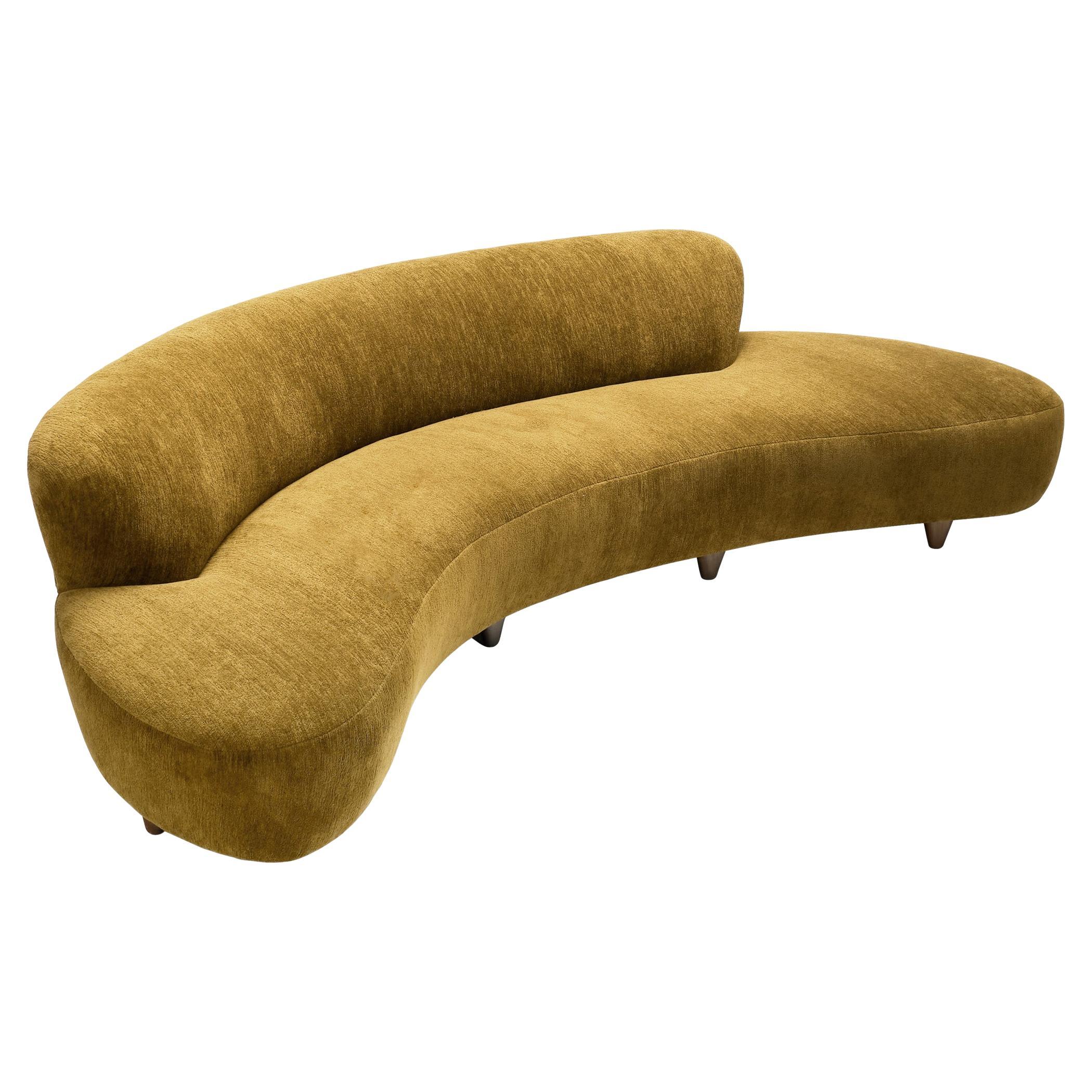 Gebogenes Wolkensofa mit erdfarbenem Bezug, Vereinigte Staaten 1980er Jahre