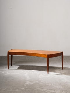 Curved Coffee Table in Teak by Johannes Andersen for Trensum, Sweden, 1960s