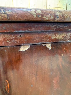 Curved corner sideboard Napoleon III – Flamed mahogany and original marble