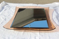 Curved Cristal Art Wall Mirror Rectangular Pink Midcentury Italian Design 1960s