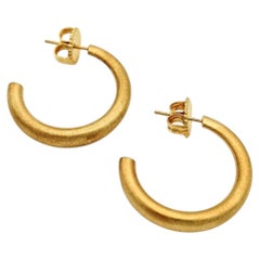 Curved Curves Hoop Circle Earrings in Gold Vermeil and Silver by Sheng Zhang