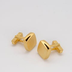 Gemelli da polso quadrati Curved Curves in oro vermeil e argento sterling di Sheng Zhang