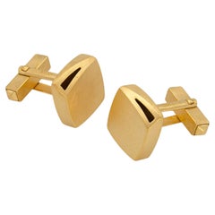 Gemelli da polso quadrati Curved Curves in oro vermeil e argento sterling di Sheng Zhang