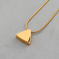 Curved Curves Triangle Pendant in Gold Vermeil & Sterling Silver by Sheng Zhang