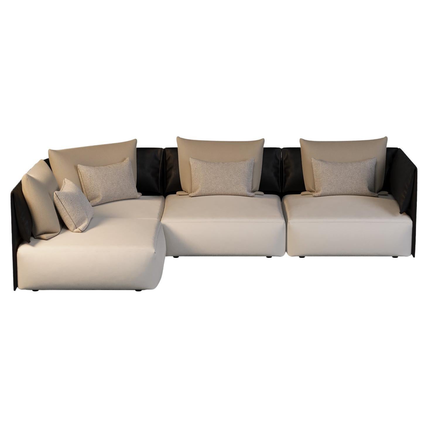Sofá modular curvo personalizable para exterior