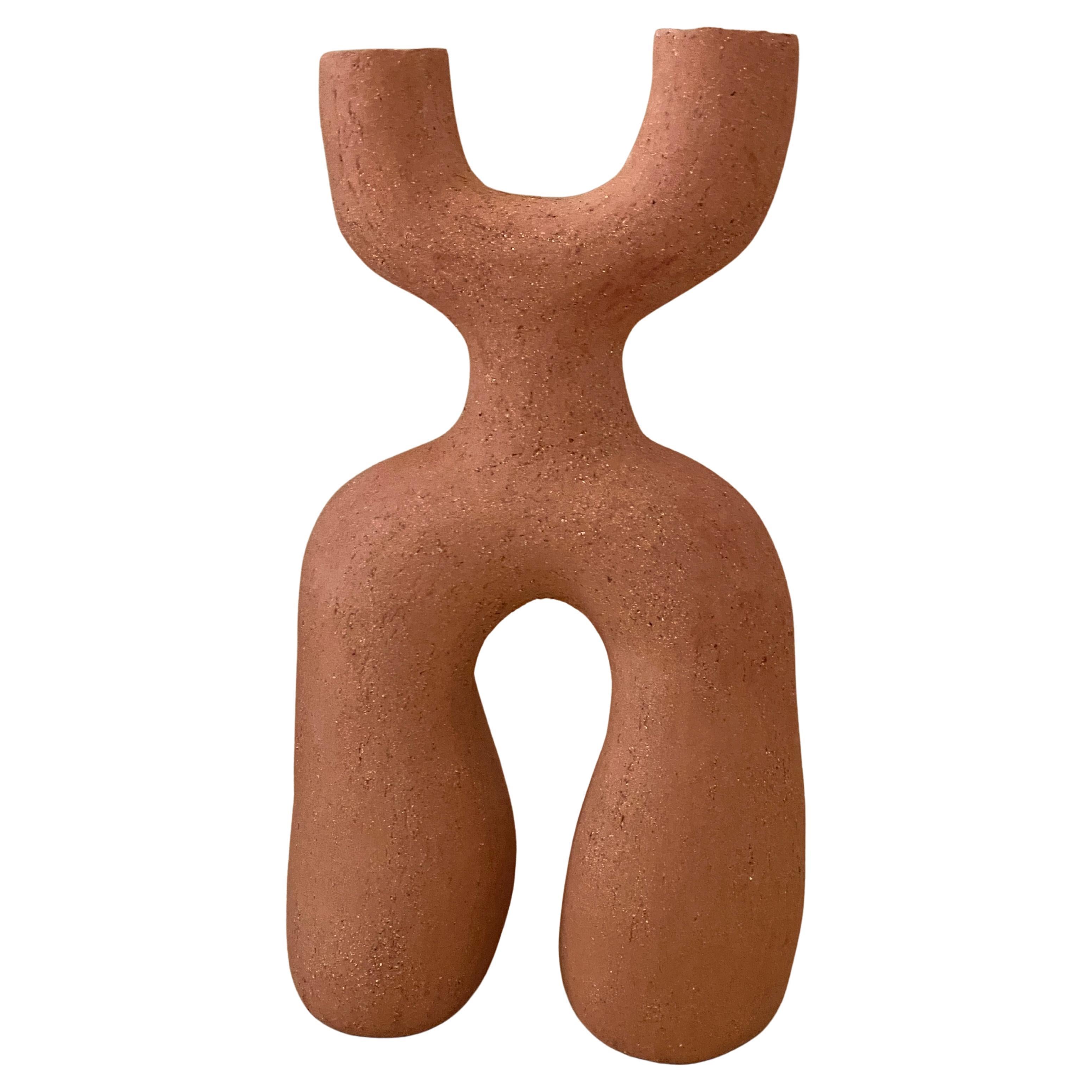 Curved Dancer Teracotta Blend Ceramic Sculpture by Stephanie Phillips