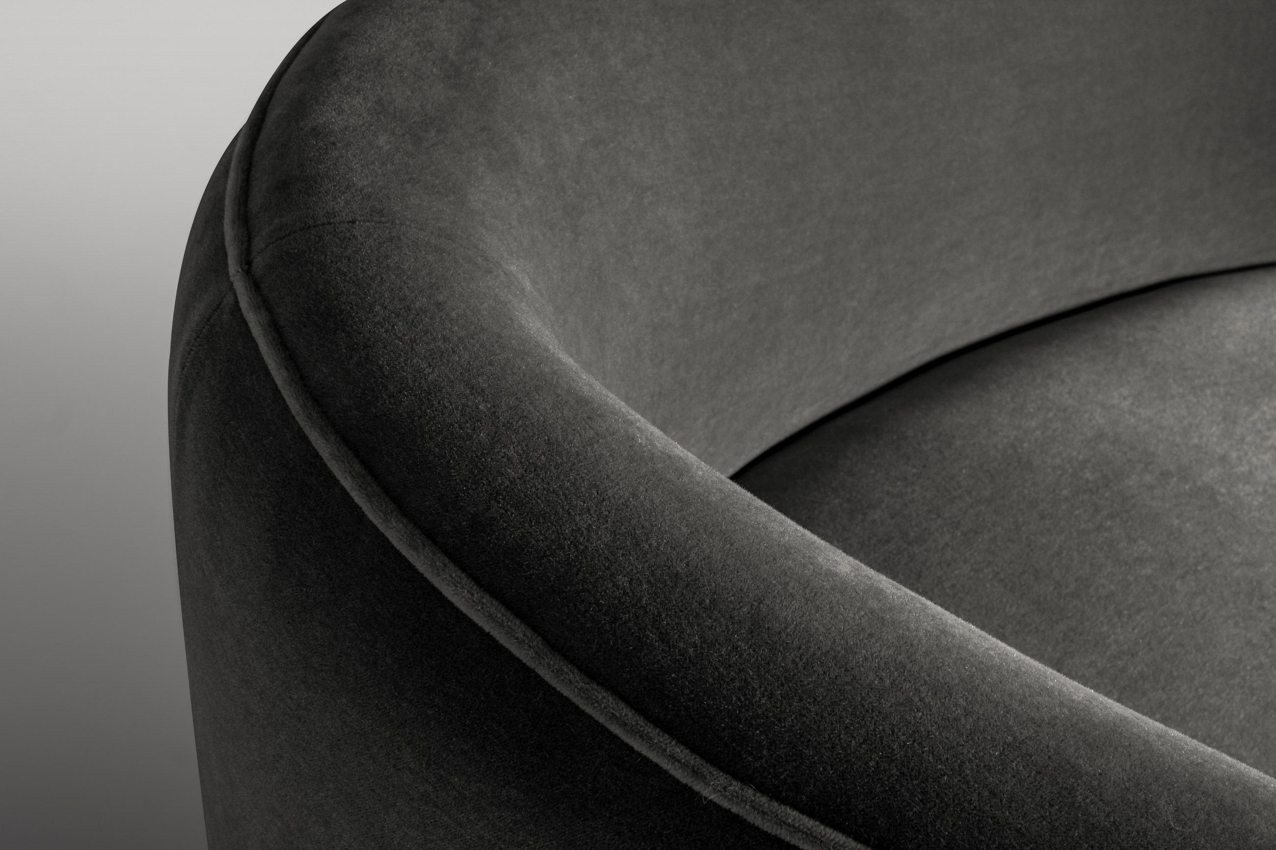 Curved Danish Banana Sofa in Rich Mohair 3