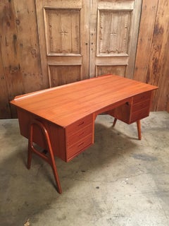 Curved Danish Modern Desk by Svend Madsen
