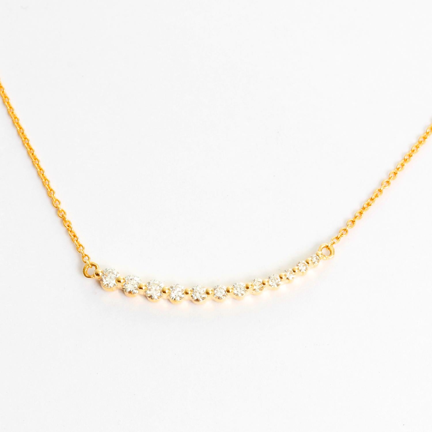 Women's Curved Diamond Bar Necklace
