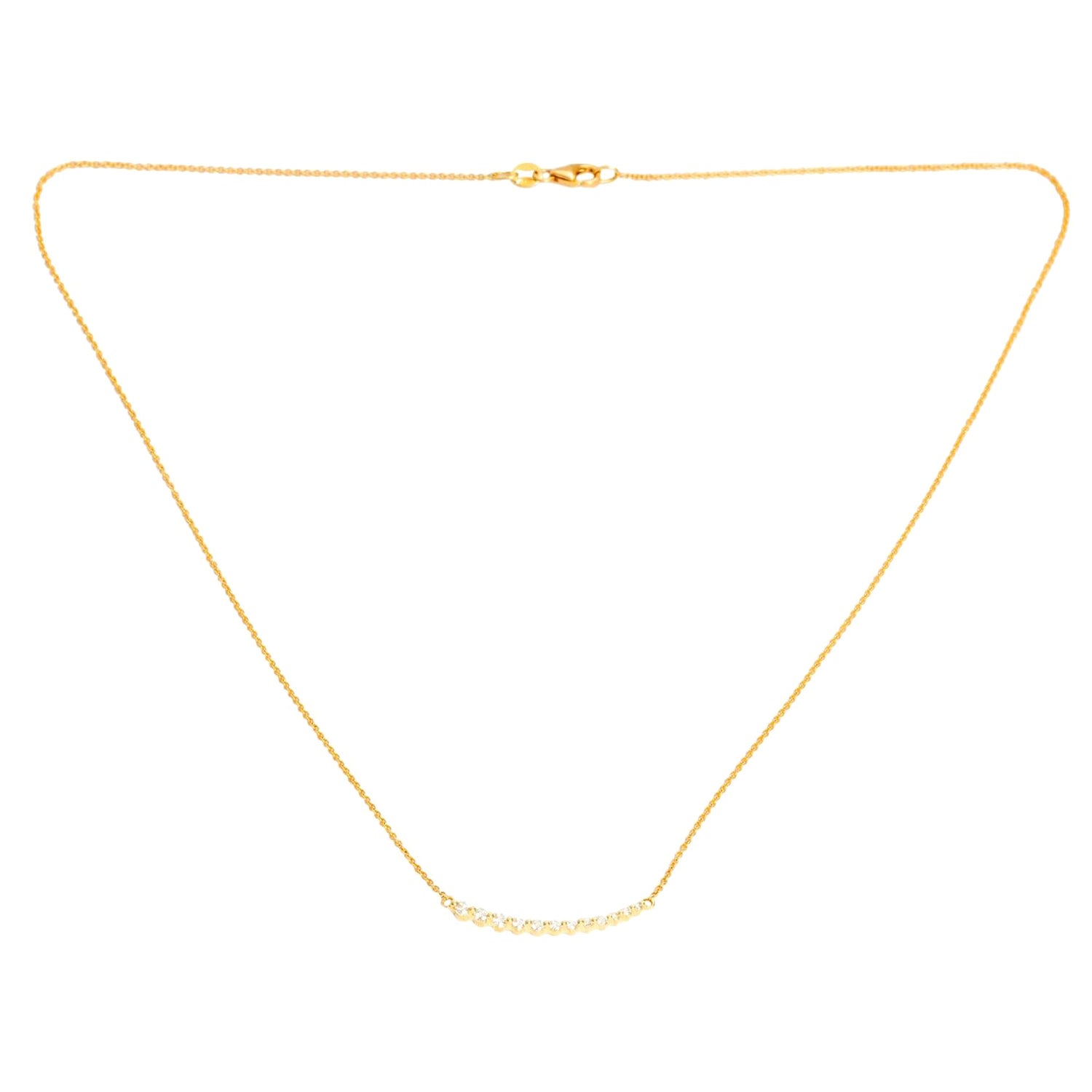 Gebogene Diamant-Barren-Halskette im Angebot