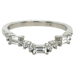 Curved Diamond Ring Set With 0.45ct Diamonds in Platinum