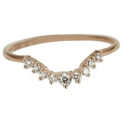 Bracelet de fiançailles en or rose avec diamant courbé NS9