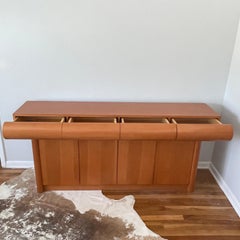 Curved Drawer Custom Contemporary Postmodern Credenza Sideboard in Maple