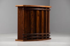 Curved Elm Bar Counter in the Style of Maison Regain, France, 1960s