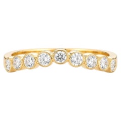Geschwungener Verlobungsring aus 18 Karat Gelbgold, Diamant 0,16 Karat, Indien