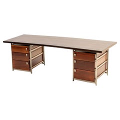 Curved executive desk by Jules Wabbes, Belgium 1950's