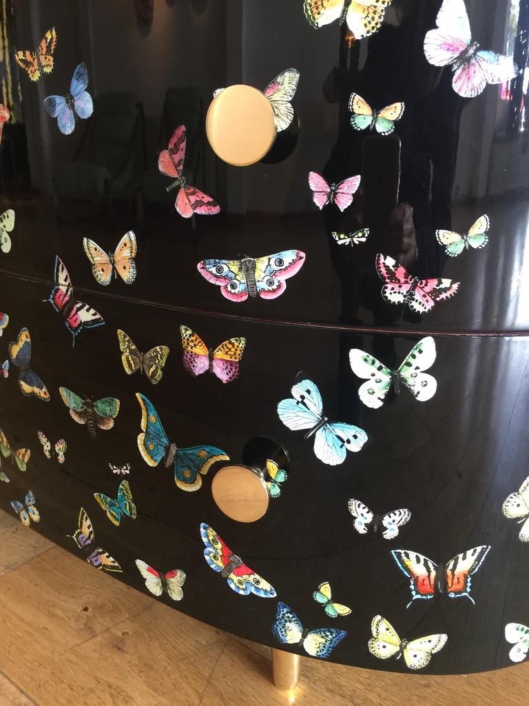 Curved 'Farfalle' 'Butterflies' Chest of Drawers by Fornasetti In New Condition In London, England