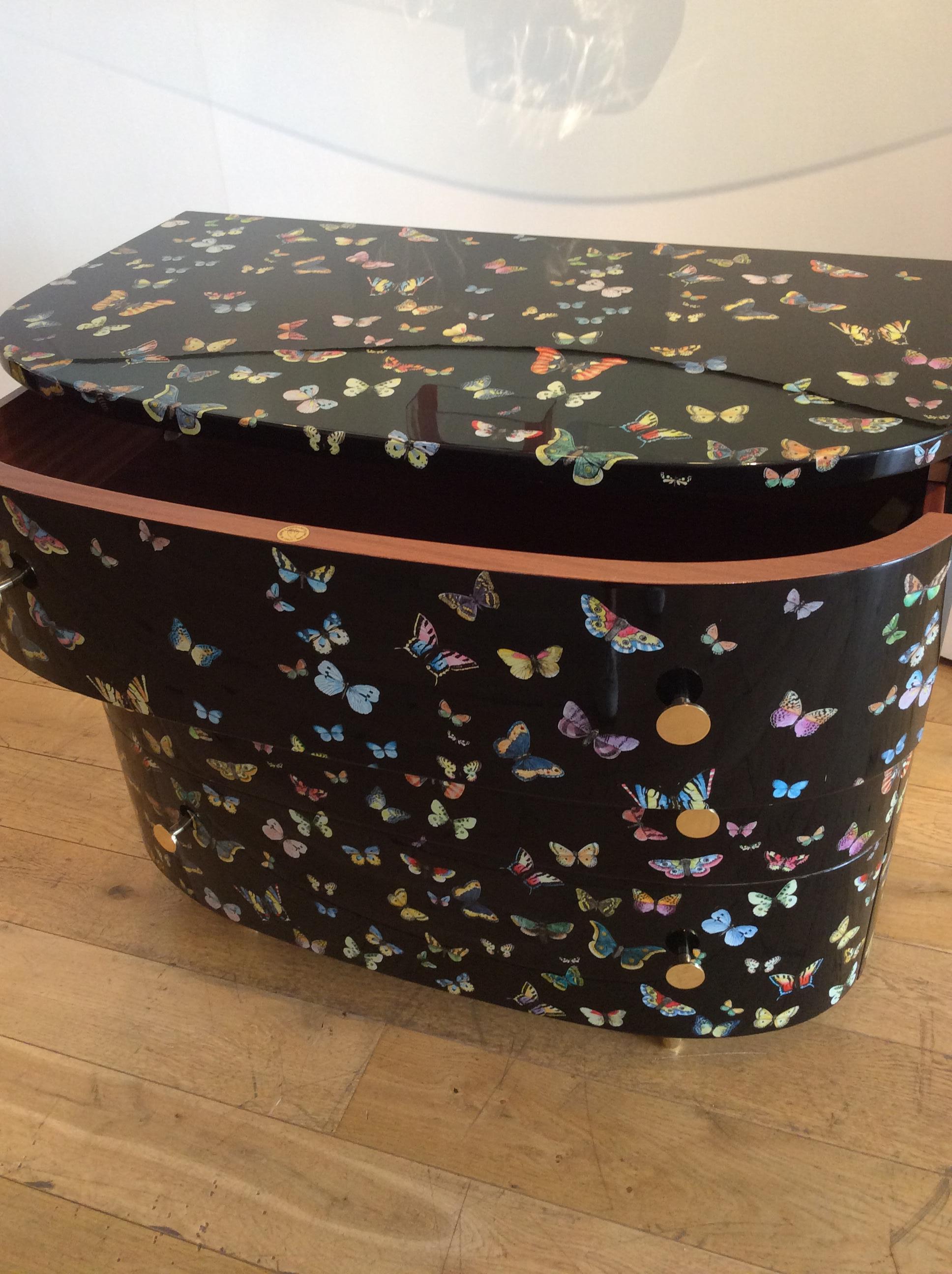 Contemporary Curved 'Farfalle' 'Butterflies' Chest of Drawers by Fornasetti